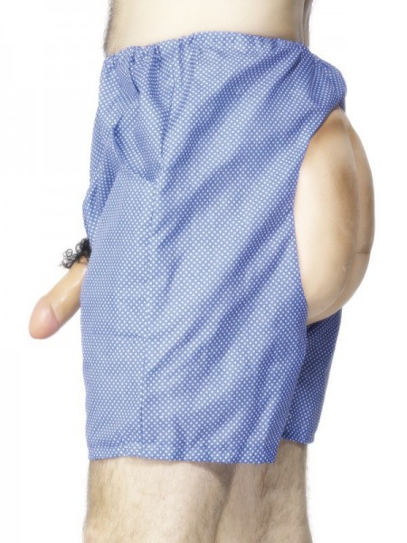 Boxer shorts with penis and bottom neckline