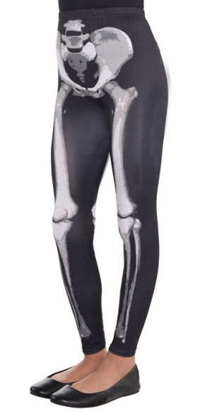 Szkieletowe legginsy na Halloween