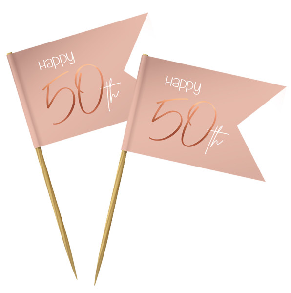 Feestplukker voor 50e verjaardag 36 stuks elegante blush rose goud