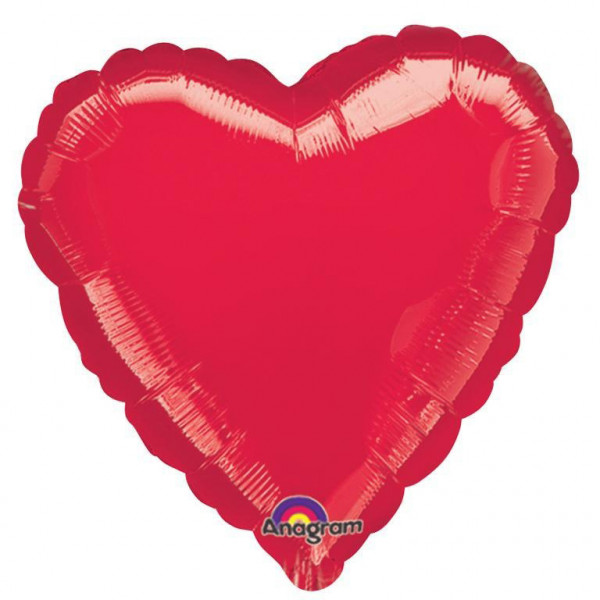 Metallic Love Herzballon Rot