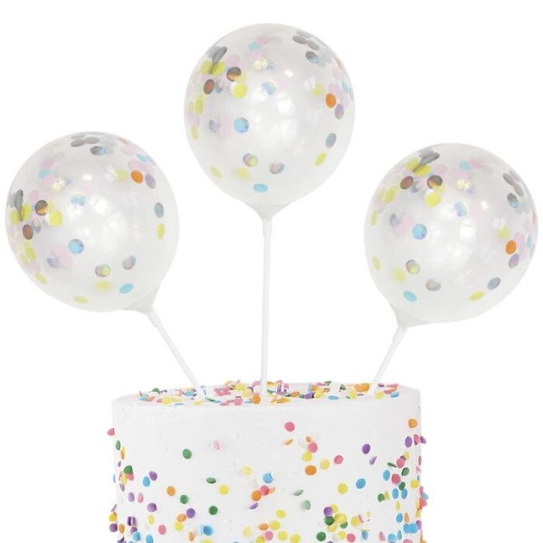 5 pastelowych tęczowych balonów na ciasto 12,7cm