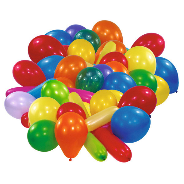 10 Luftballons bunt verschiedene Formen