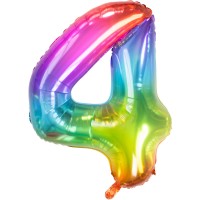 Palloncino numero 4 arcobaleno 86 cm