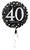 Ballon en aluminium doré 40e anniversaire 43cm