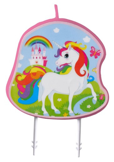 Vela de pastel Unicornio mágico Rainbow Sparkle