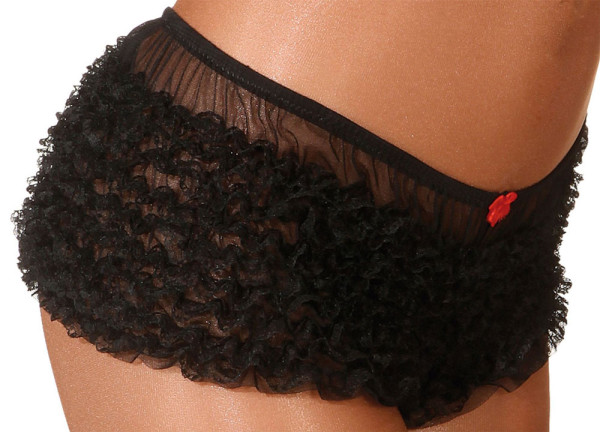 Ruffle panty voor dames zwart