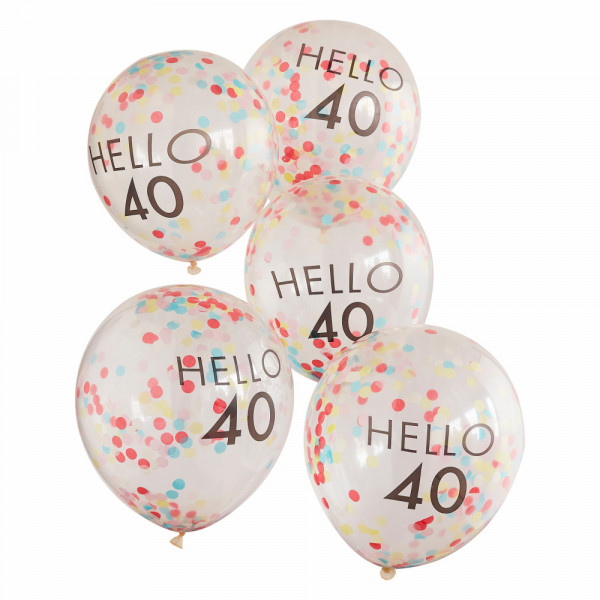 5 Milestone 40`th Eco Balony 30cm