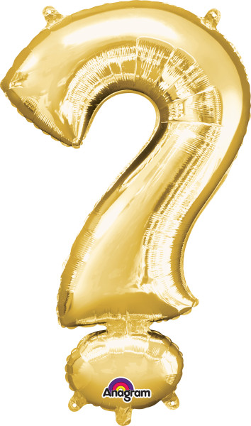 Folienballon Symbol Fragezeichen gold 91cm