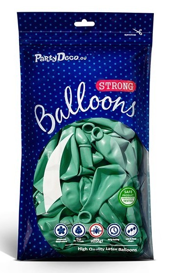 50 Partystar metallic balloons aquamarine 23cm 2