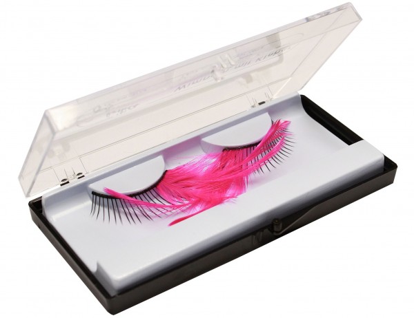 Giant feather eyelashes pink 3