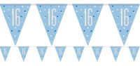Chaîne de fanion 16ème anniversaire Blue Dots 2.75m