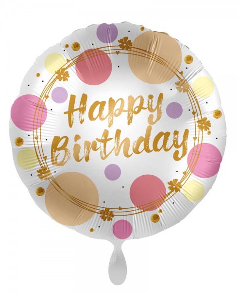 Balon foliowy urodzinowy Happy Dots 71cm