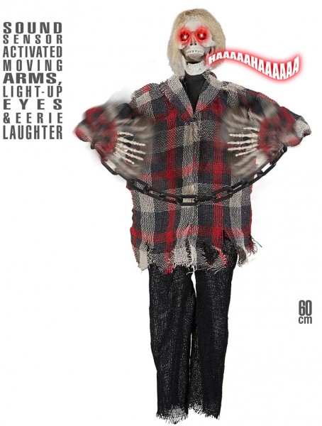 Terrifying deco skeleton scarecrow 60cm