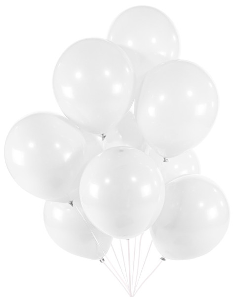 30 globos blancos 25cm