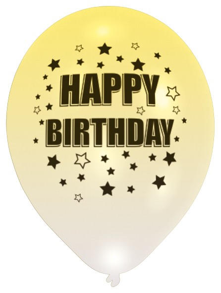 4er Set Happy Birthday LED Luftballons 4