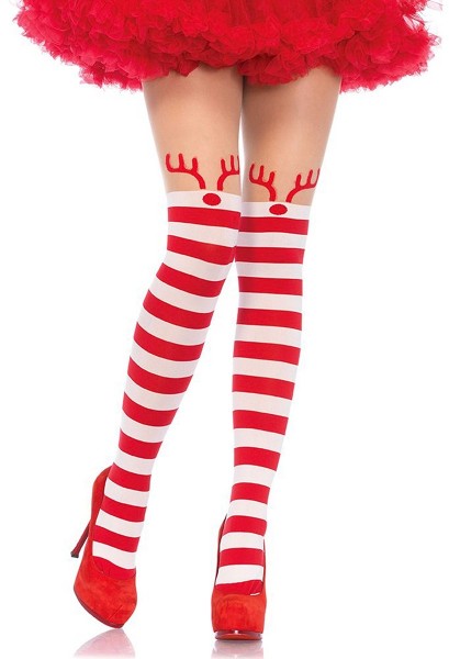 Curled reindeer women's tights