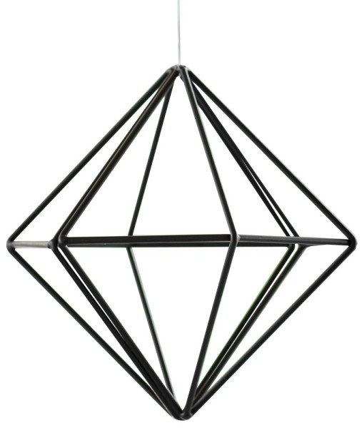 Minimal style matt black diamond pendant