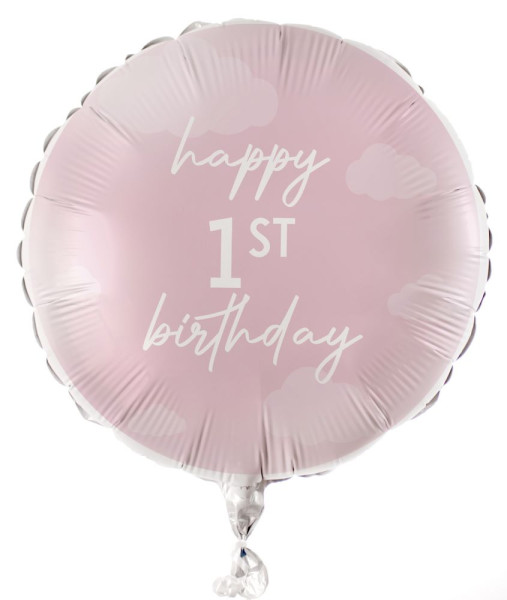 Mijn eerstejaars folieballon roze 43cm