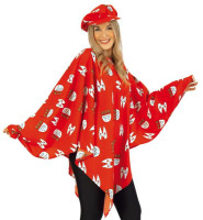 Cologne poncho in red for women