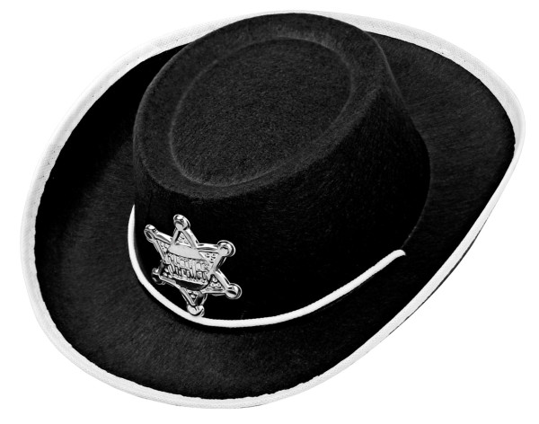 Sheriff Cowboy Hut für Kinder schwarz
