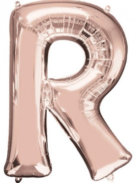 Ballon lettre R or rose 41cm