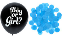 Oversigt: Ballonsæt med 3 sorte med blå konfetti 41cm