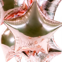 Vorschau: 5 Heliumballons in der Box Stern Rosegold