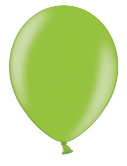 100 balloons lime green metallic 12cm