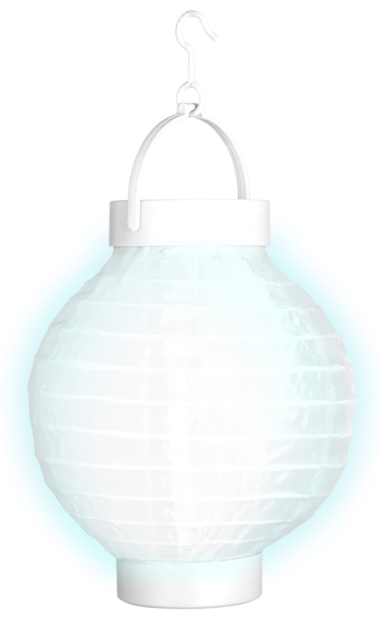 Stoff Lampion LED Weiß