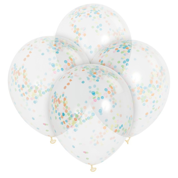 6 konfetti balloner fejring farverig
