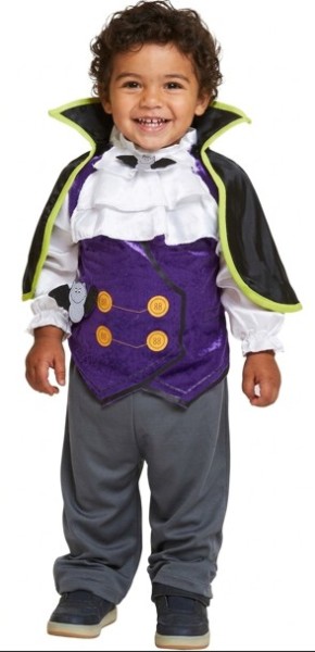 Vampirgraf Kleinkind-Kostüm mit Cape und Weste für Halloween