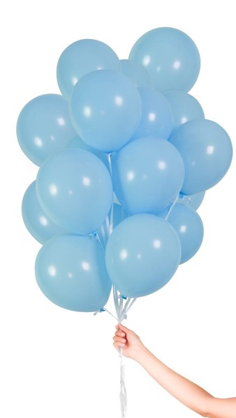 30 latex balloons light blue 23cm