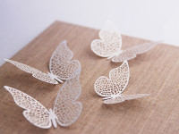 10 butterflies paper decoration pearly white