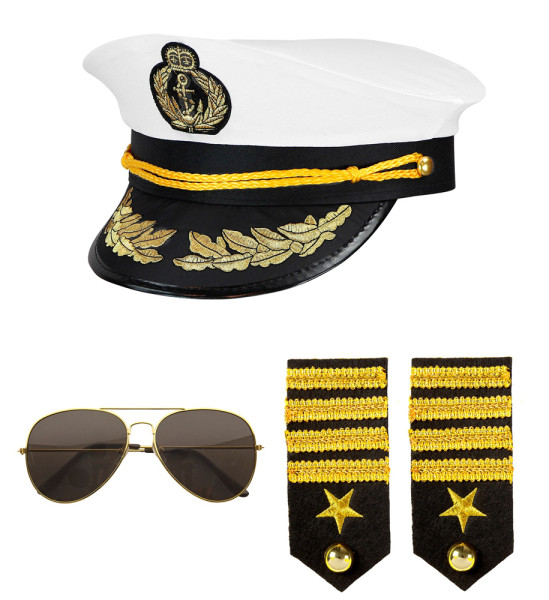 Ensemble de déguisement de capitaine de la marine 3 pièces