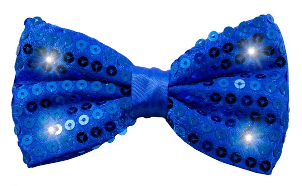 Blue LED sequin bow tie