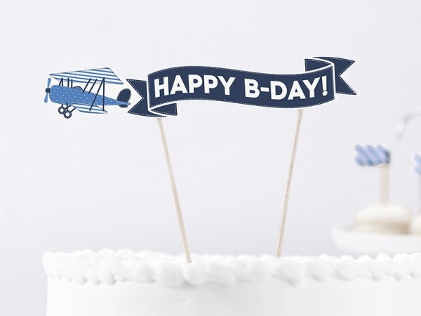 Dekoracja na tort urodzinowy Little Plane 18cm 3