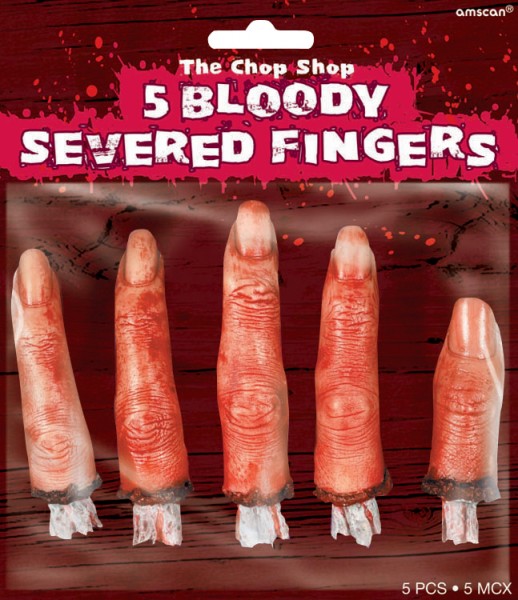 5 Blutige abgehackte Finger 19 x 16,5cm
