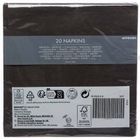 Aperçu: 20 serviettes écologiques noires 33cm
