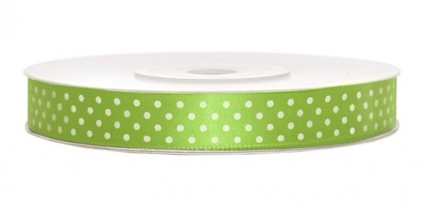 25m dotted ribbon in apple green