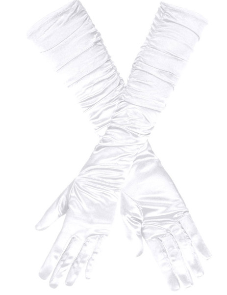 Weiße Glamour Handschuhe Hollywood 2