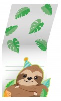 Preview: 8 party sloth invitation cards
