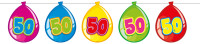 Färgglad ballonggirland för 50-årsdagen