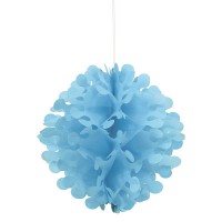 Preview: Deco Fluffy honeycomb ball blue 30cm
