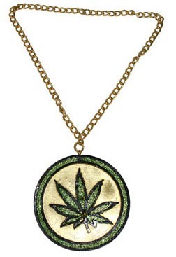 Cannabis hippie stoner necklace