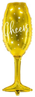 Balon foliowy VIP Noworoczny Kieliszek do szampana 28 x 80 cm