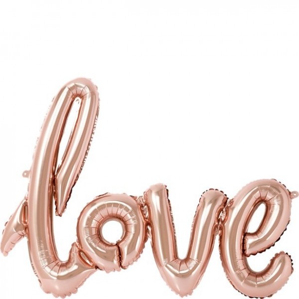 Folieballong Love roséguld 76cm