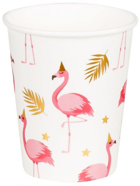 10 Party Flamingo Pappbecher 210ml