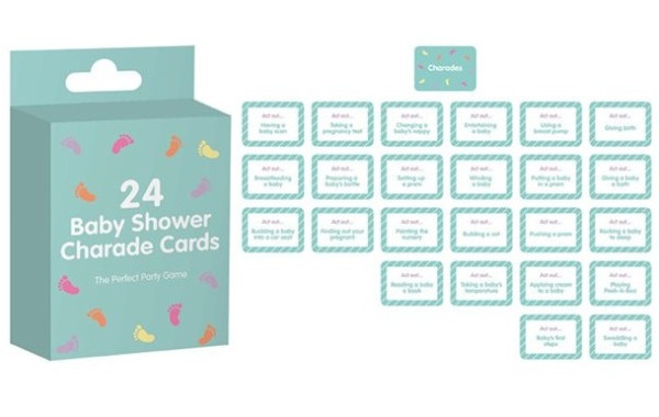 24 cartes de charade de baby shower