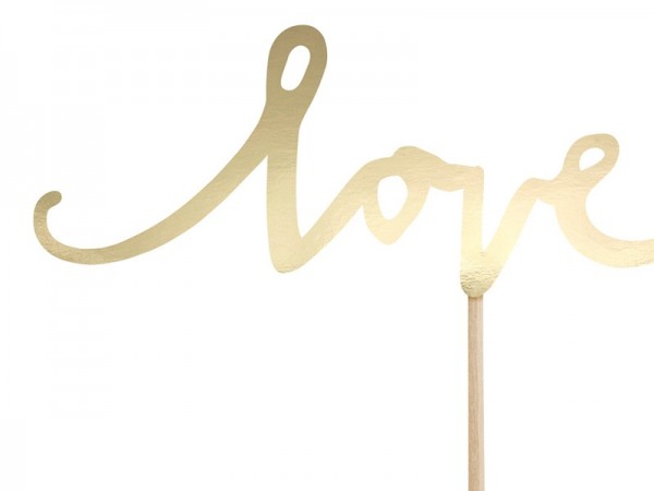 6 Love & Sweets cakeplug goud 13cm 3