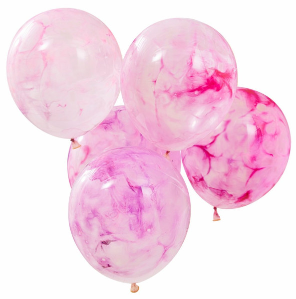 5 DIY Pink Marbled Balloons
